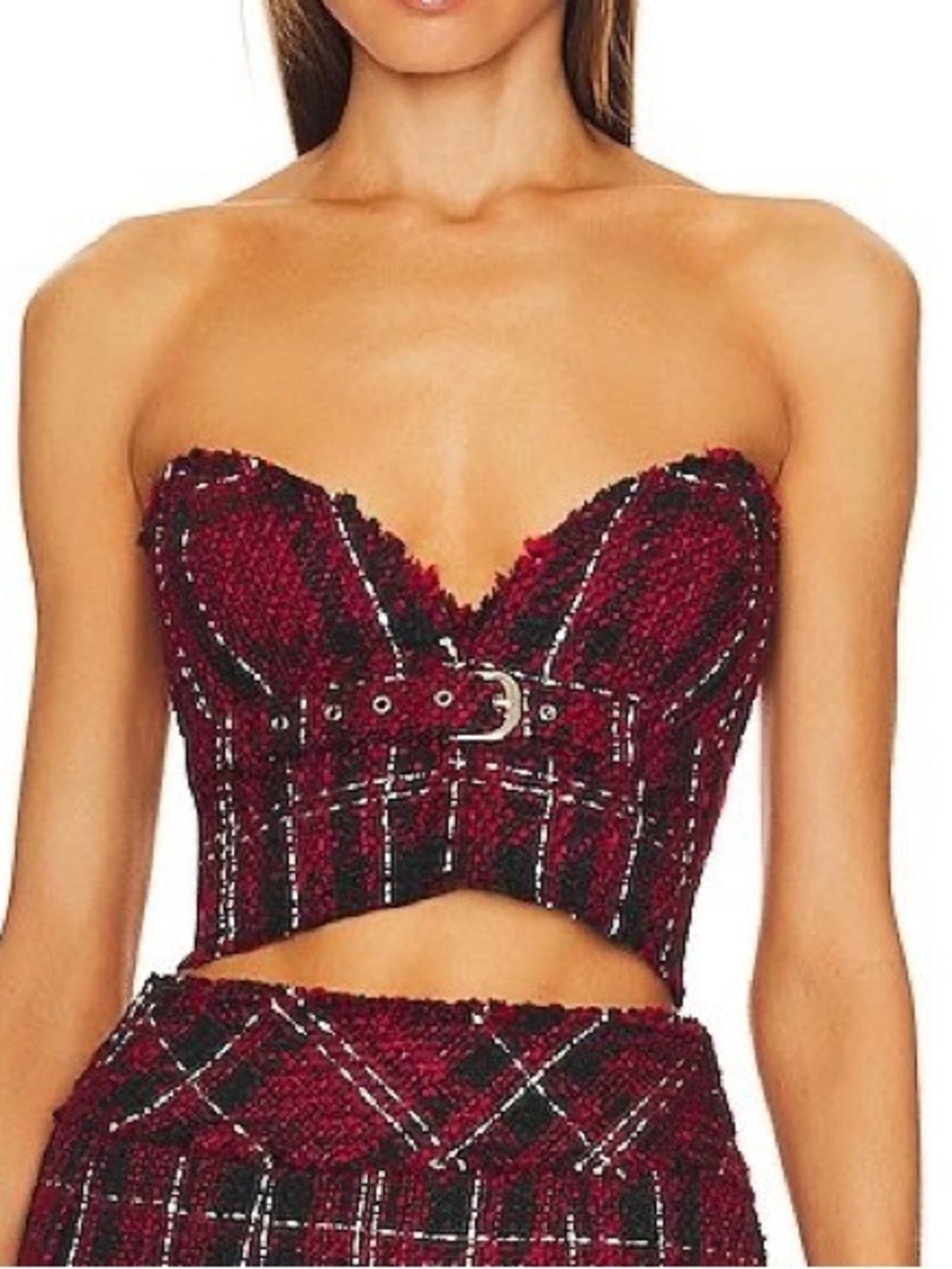 NBD Saffi Bustier in Black & Red size XS